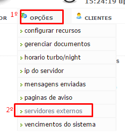 Tela de servidores externos do MK-Auth